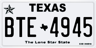 TX license plate BTE4945