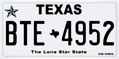 TX license plate BTE4952