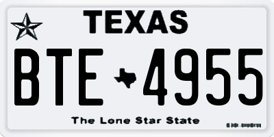 TX license plate BTE4955