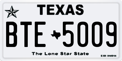 TX license plate BTE5009