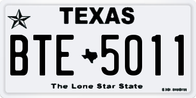 TX license plate BTE5011
