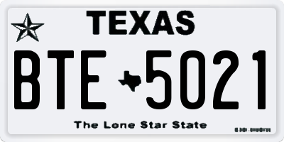 TX license plate BTE5021