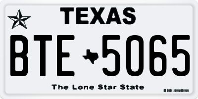 TX license plate BTE5065