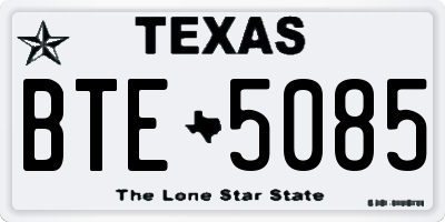 TX license plate BTE5085