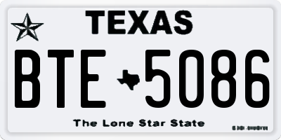 TX license plate BTE5086