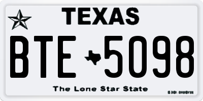 TX license plate BTE5098