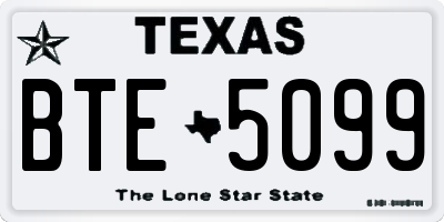 TX license plate BTE5099