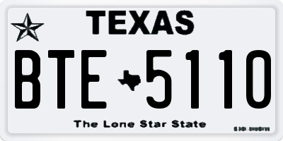 TX license plate BTE5110