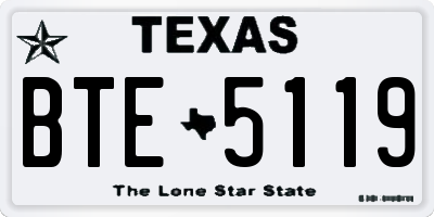 TX license plate BTE5119
