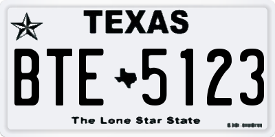 TX license plate BTE5123