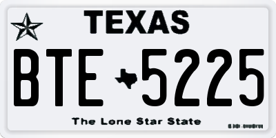 TX license plate BTE5225