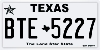 TX license plate BTE5227