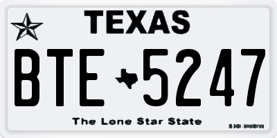 TX license plate BTE5247
