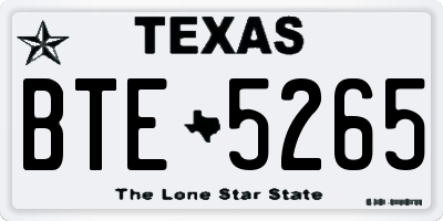 TX license plate BTE5265