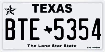TX license plate BTE5354