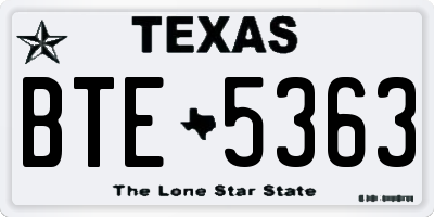 TX license plate BTE5363