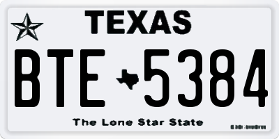 TX license plate BTE5384
