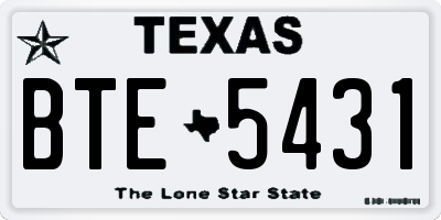 TX license plate BTE5431