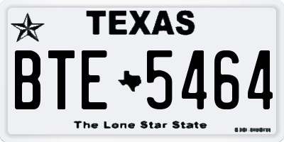 TX license plate BTE5464