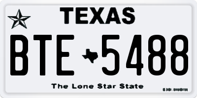 TX license plate BTE5488