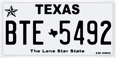 TX license plate BTE5492