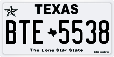TX license plate BTE5538