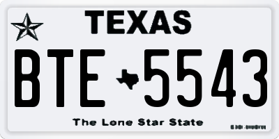 TX license plate BTE5543