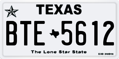 TX license plate BTE5612