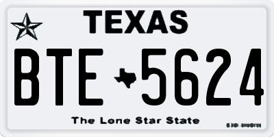 TX license plate BTE5624