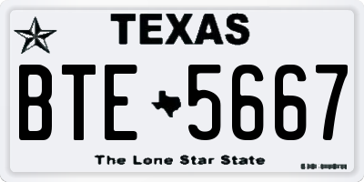 TX license plate BTE5667
