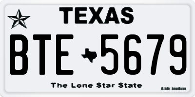 TX license plate BTE5679