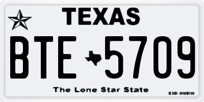 TX license plate BTE5709