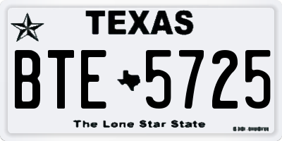 TX license plate BTE5725