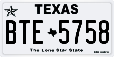 TX license plate BTE5758