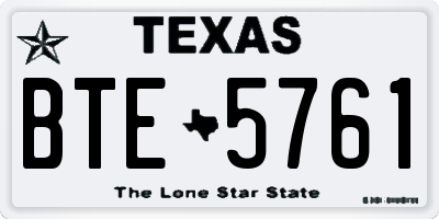 TX license plate BTE5761
