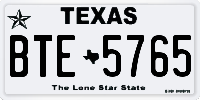 TX license plate BTE5765
