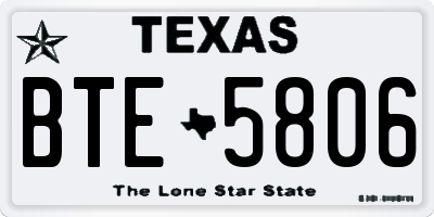 TX license plate BTE5806