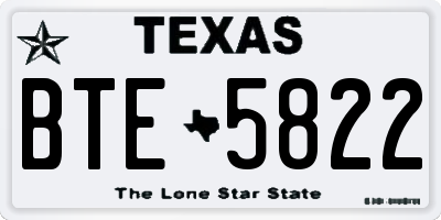 TX license plate BTE5822