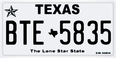 TX license plate BTE5835