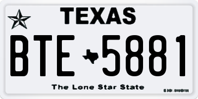 TX license plate BTE5881
