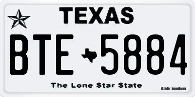 TX license plate BTE5884