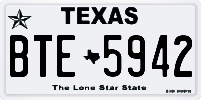TX license plate BTE5942