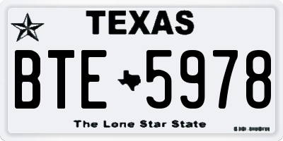 TX license plate BTE5978