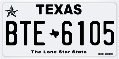 TX license plate BTE6105