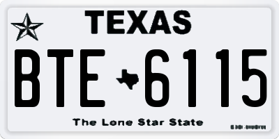 TX license plate BTE6115