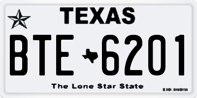 TX license plate BTE6201