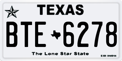 TX license plate BTE6278