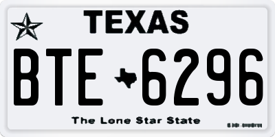 TX license plate BTE6296