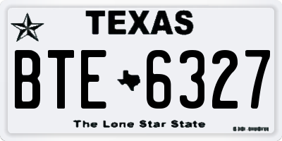 TX license plate BTE6327