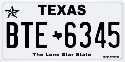 TX license plate BTE6345